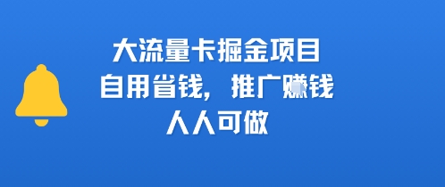 大流量卡掘金项目，自用省钱，推广挣钱，人人可做-飞哥项目网