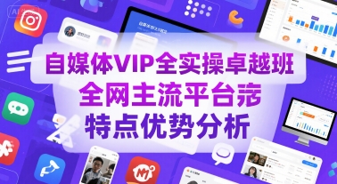 自媒体VIP全实操卓越班，全网主流平台特点优势分析-飞哥项目网
