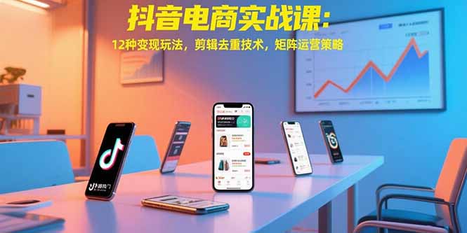 抖音电商实战课：12种变现玩法，剪辑去重技术，矩阵运营策略-飞哥项目网