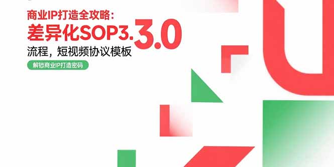 商业IP打造全攻略：差异化SOP3.0流程，短视频协议模板，婚恋项目实战案例-飞哥项目网