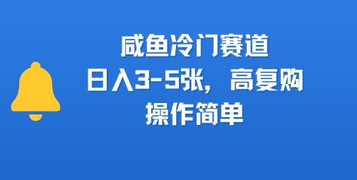 闲鱼冷门赛道，日入3-5张，高复购，操作简单-飞哥项目网