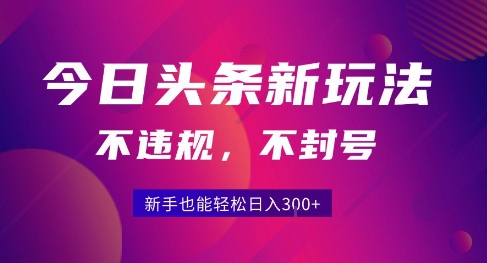 2025今日头条原创玩法5.0，不违规不封号，零门槛新手跟着做也能日入300+-飞哥项目网