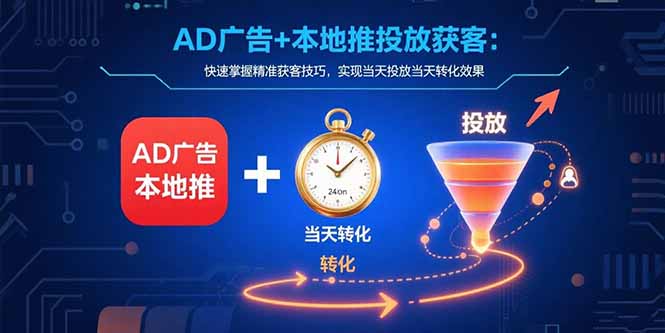 AD广告+本地推投放获客：快速掌握精准获客技巧，实现当天投放当天转化效果-飞哥项目网