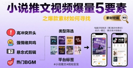 小说推文视频爆量5要素之爆款素材如何寻找-飞哥项目网