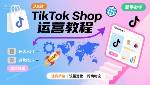 TikTok Shop从0到1运营教程，TikTok跨境电商新手必学课程-飞哥项目网