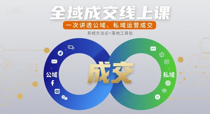 全域成交线上课，一次讲透公域、私域运营成交-飞哥项目网
