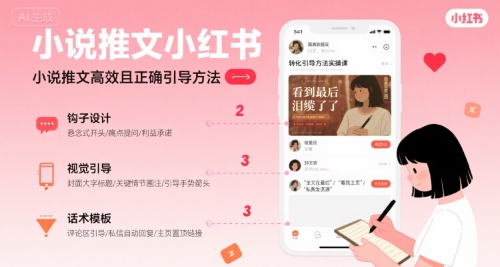 小说推文小红书高转化引导方法实操课，小说推文高效且正确引导方法-飞哥项目网