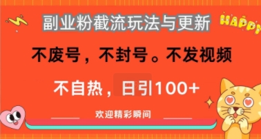 副业粉截流玩法与更新，不废号，不封号，不发视频，不自热，日引100+-飞哥项目网
