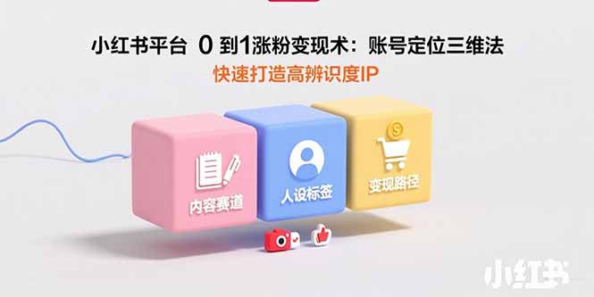 小红书平台0到1涨粉变现术：账号定位三维法，快速打造高辨识度IP-飞哥项目网