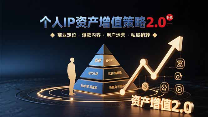 个人IP资产增值策略2.0 拆解商业定位/爆款内容/用户运营/私域销转四大模块-飞哥项目网
