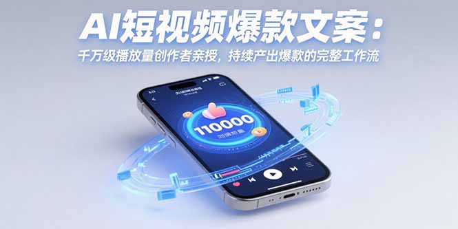 AI短视频爆款文案：千万级播放量创作者亲授，持续产出爆款的完整工作流-飞哥项目网