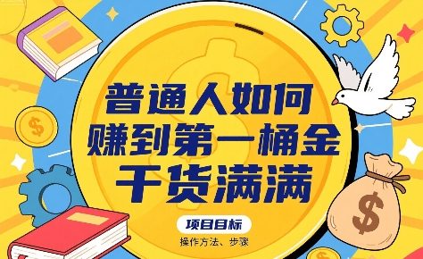 普通人如何賺到第一桶金，干货满满，操作方法及步骤-飞哥项目网