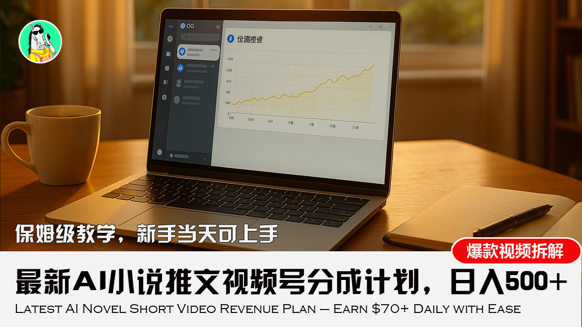 最新AI小说推文视频号分成计划，新手小白也能当天日入500+教程-飞哥项目网