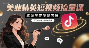 美业精英短视频流量课，掌握抖音流量密码，天天有询单，条条有转化-飞哥项目网