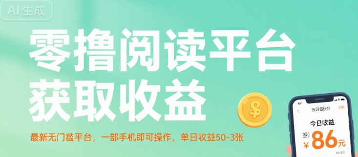 零撸阅读平台获取收益，最新无门槛平台，一部手机即可操作，单日收益50-3张-飞哥项目网