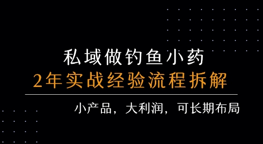 私域做钓鱼小药 每单利润3张+ 详细流程拆解-飞哥项目网